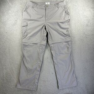 LL Bean Convertible Pants Womens XL Gray Tropicwear Zip-Off Cargo Shorts Outdoor